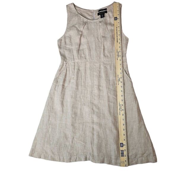 NWOT Tahari 100% Linen Sleeveless Belted Dress with Pockets Size 4 - Picture 16 of 16